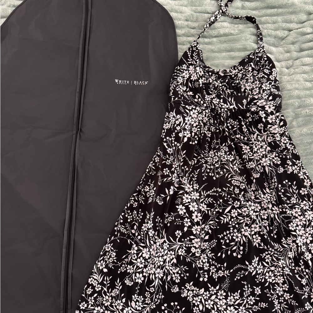 White House Black Market Monochrome Floral Dress